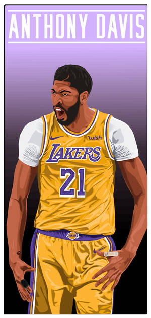 Anthony Davis Vektorkunst-bakgrunn. — iPhone 11 Pro Max Bakgrunner