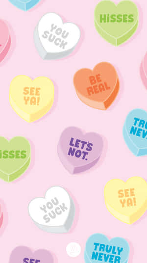 Anti-søte Valentines hjertegodteri digitalt kunstverk — Søt valentinsdag Bakgrunner