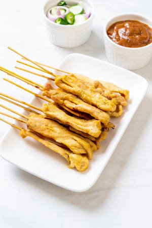 Appetittvekkende kyllingsatay asiatisk mat — Xiaomi Pad 7S Pro 12.5 Bakgrunner