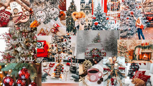 Arktisk vær julekollasj bakgrunnsbilde — Julekollasj Bakgrunner