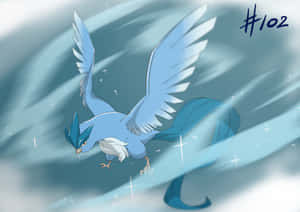Articuno med #102-tekst — Anime skrivebord Bakgrunner