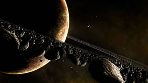 Asteroide Saturn 4K — 4K space GIF Bakgrunner