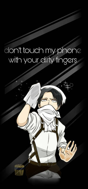 Bakgrunnsbilde med Attack On Titan-karakterer Levi-skjerm — iPhone 18 Pro Bakgrunner