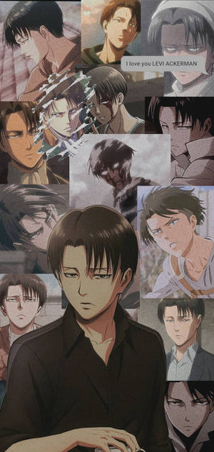 Attack On Titan Characters Levi Collage bakgrunnsbilde — iPhone 18 Pro Max Bakgrunner