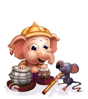 Baby Ganesh Rotte Tromme Kunst — Oppo Find N5 Bakgrunner
