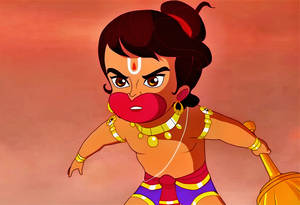 Baby Hanuman med et intenst blikk — Oransje estetikk GIF Bakgrunner