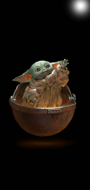 Flott kunstverk bakgrunnsbilde av Baby Yoda. — iPhone 11 Pro Bakgrunner