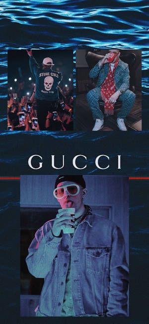 Bad Bunny Gucci plakat bakgrunnsbilde — iPhone 14 Pro Max Bakgrunner