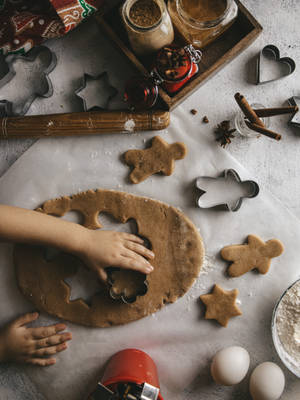 Baking av pepperkakekaker bakgrunnsbilde — 3:4 Bakgrunner