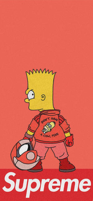 Bart Simpson Orange Supreme — iPhone 13 Pro Bakgrunner