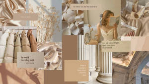 Beige estetisk laptop-bakgrunn med sitater