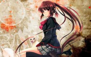 Beste Anime Little Busters Rin Natsume — Søt anime-GIF Bakgrunner