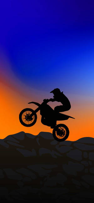 Dirt bike silhuett kunst bakgrunnsbilde — iPhone 13 Pro Bakgrunner
