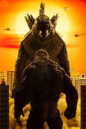 Bildetekst: Episk kamp - Godzilla vs Kong — Huawei MatePad 11.5 (2025) Bakgrunner