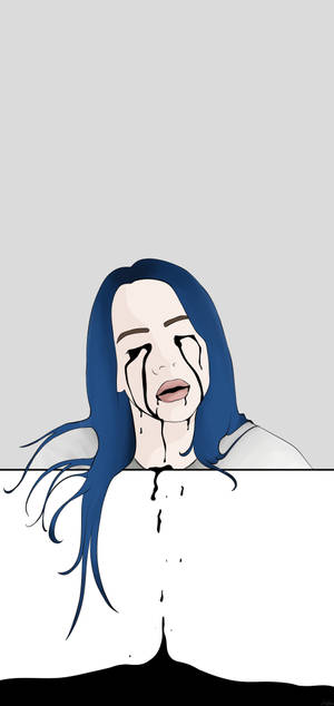 Billie Eilish sad drawing bakgrunnsbilde — iPhone Air Bakgrunner