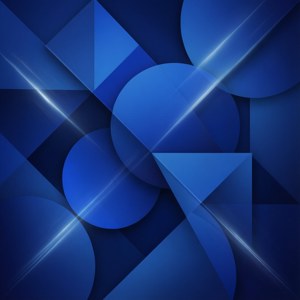Abstrakt mørkeblå geometrisk komposisjon med trekanter og sirkler. — Mørkeblå estetisk GIF Bakgrunner