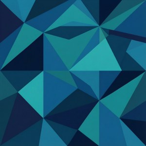 Abstrakt geometrisk mønster med blå trekanter, minimalistisk og moderne. — iPad Bakgrunner