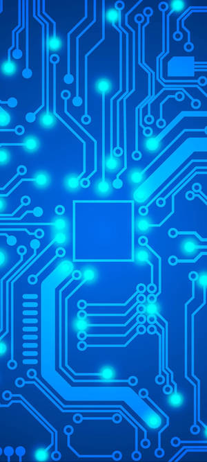 Blå hovedkort neon-telefon — Pixel 10 Bakgrunner