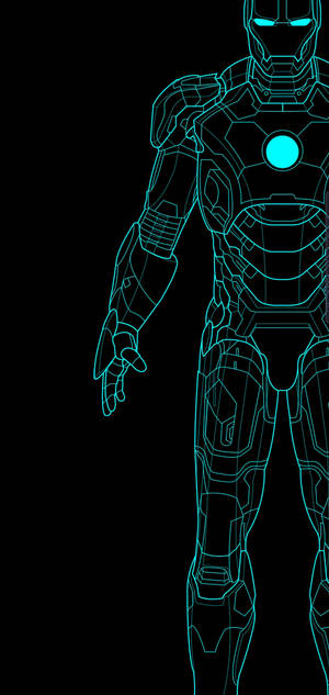 Blå Ironman S10+ bakgrunnsbilde — Batterisparing Bakgrunner