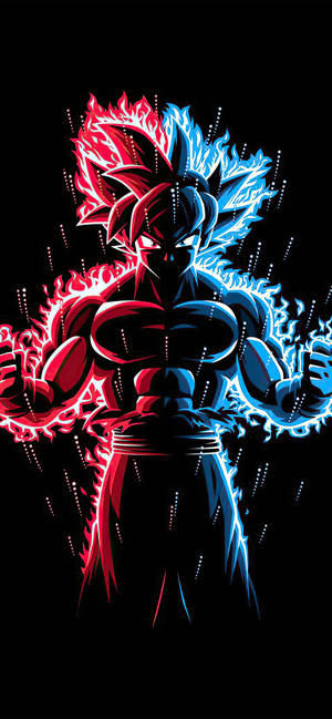 Blå rød Goku Dragon Ball Z iPhone — Galaxy S26 Ultra Bakgrunner