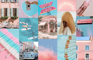 Estetisk laptopcollage — Skrivebords-GIF Bakgrunner