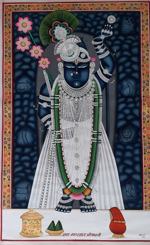 Blå Shrinathji-guddom — Xiaomi Pad Mini Bakgrunner