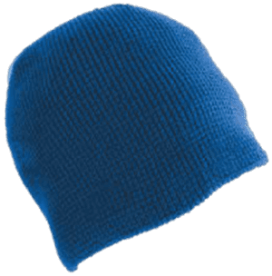 Blå strikket lue