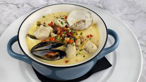 Blåskjell- og muslingsuppe bakgrunnsbilde — Dempet Bakgrunner