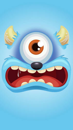 Blått øye-monster Halloween iPhone-bakgrunn — Halloween iPhone Bakgrunner