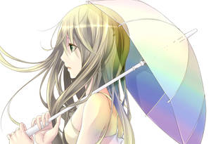Blond jente anime 4k bakgrunnsbilde