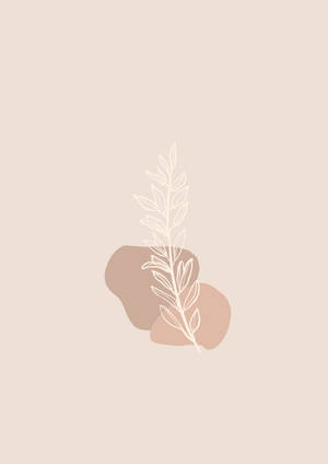 Boho estetisk minimalistisk bladkontur