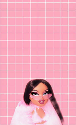 Bratz Yasmin i rosa pels bakgrunn — Galaxy Tab S9 FE Bakgrunner