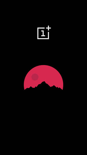 AMOLED-bakgrunn med rosa måne og OnePlus-logo på svart bakgrunn. — AMOLED Bakgrunner