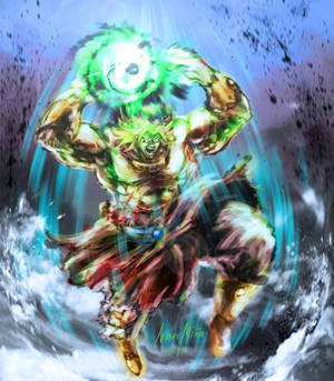 Broly signaturteknikk Eraser Cannon bakgrunnsbilde. — Galaxy Z Fold Bakgrunner