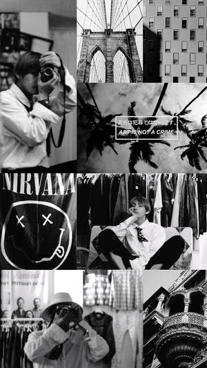 BTS Estetisk BNW Kim Taehyung — Bts estetisk Bakgrunner