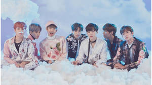 BTS skrivebord på falsk snø — Bts desktop Bakgrunner