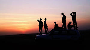 BTS-gruppebilde solnedgang bakgrunnsbilde — Bts gruppebilde GIF Bakgrunner