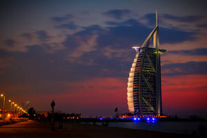 Burj Al Arab nattehimmel — Nattehimmel GIF Bakgrunner