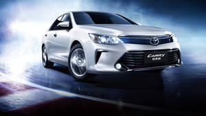 Camry Hvit Toyota 4K Med Røyk — 4K Bakgrunner