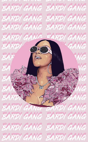 Cardi B Pink Bardi Gang bakgrunnsbilde — Galaxy Tab Bakgrunner