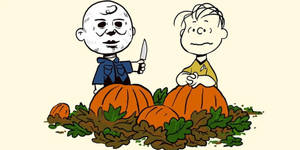 Charlie Brown og Linus Halloween-kunst bakgrunnsbilde