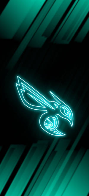 Charlotte Hornets emblem i neongrønt bakgrunnsbilde — iPhone Air Bakgrunner