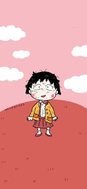 Chibi Maruko Chan-bakgrunn — ZTE Blade V80 Design Bakgrunner