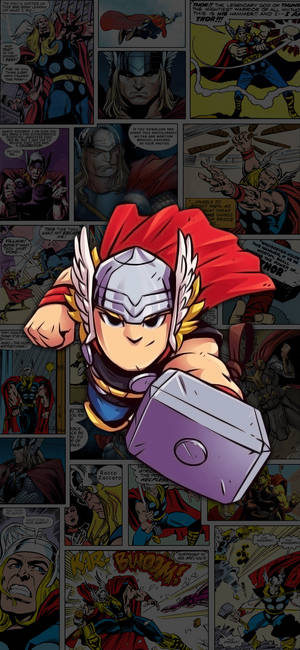 Chibi Tor tegneserier bakgrunn — iPhone Air Bakgrunner
