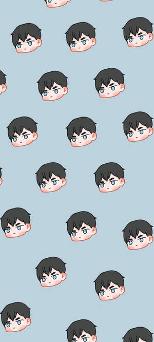 Chibi Tobio Kageyama mønster bakgrunnsbilde — iPhone 8 Plus Bakgrunner
