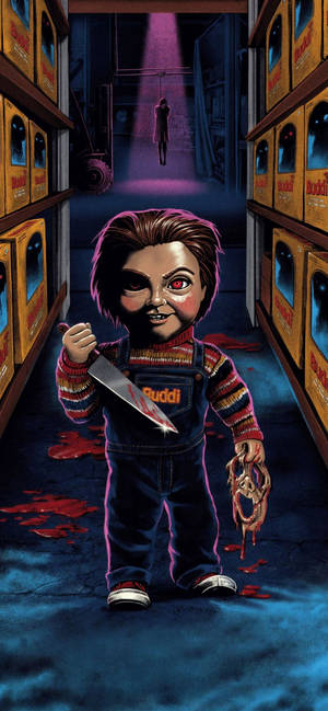 Chucky Child's Play 2019 Plakat bakgrunn — iPhone 13 Mini Bakgrunner