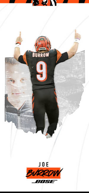 Cincinnati Bengals Joe Burrow bakgrunn — iPhone 14 Pro Bakgrunner