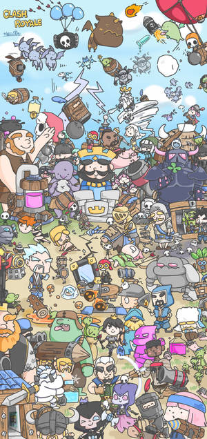 Clash Royale Skribletegneserie — Samsung S23 Bakgrunner