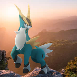 Cobalion på en stein — Pokemon-telefon Bakgrunner
