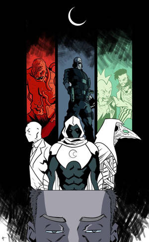 Collage Moon Knight Telefon bakgrunnsbilde — Galaxy Tab Bakgrunner